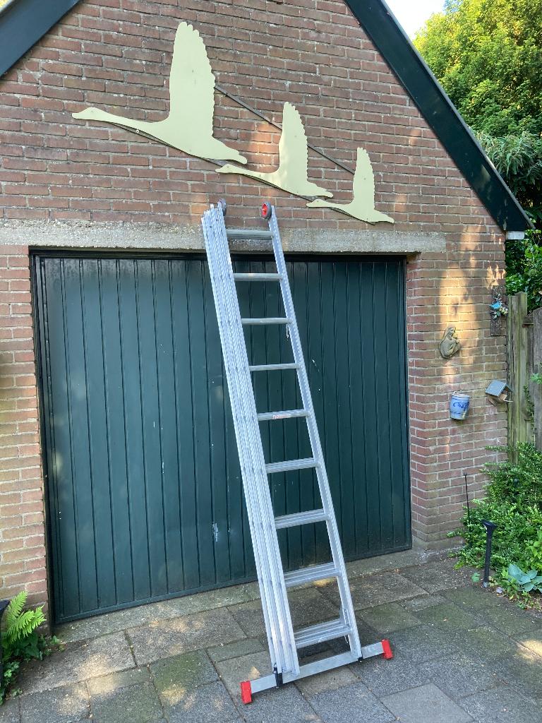 Schuifladder Excelsior, Doe-het-zelf en Verbouw, Ladders en Trappen, Ophalen, Zo goed als nieuw, Ladder, Opvouwbaar of Inschuifbaar