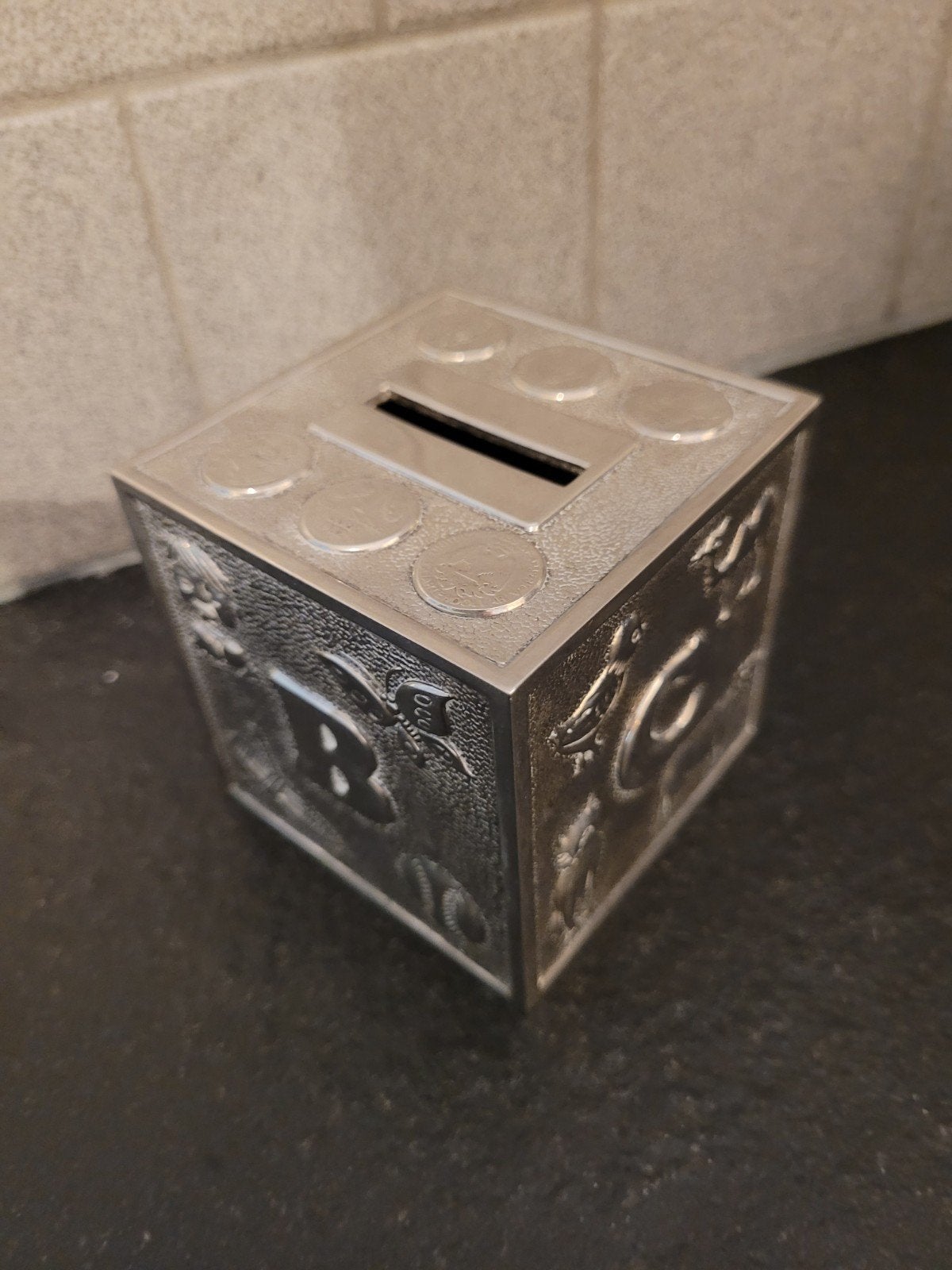 Verzilverde spaarpot., Ophalen, Gebruikt, Overige materialen, Dier