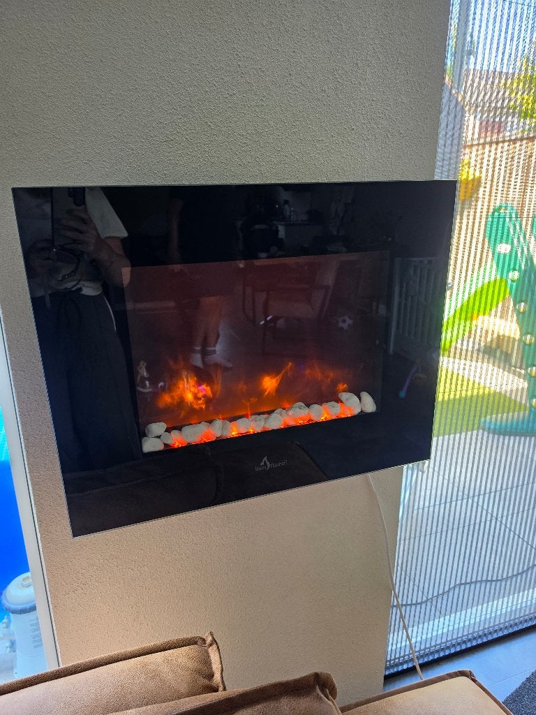 Elektrische hanghaard met afstandsbediening (livin flame), Huis en Inrichting, Haarden, Ophalen, Zo goed als nieuw, Hangende haard