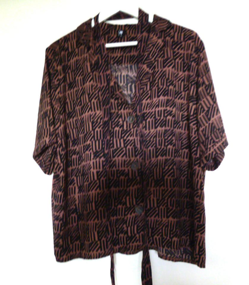 Blouse met Broek licht bruin/zwart XL Hema, Kleding | Dames, Huispakken, Bruin, Maat 46/48 (XL) of groter, Nieuw, Ophalen of Verzenden