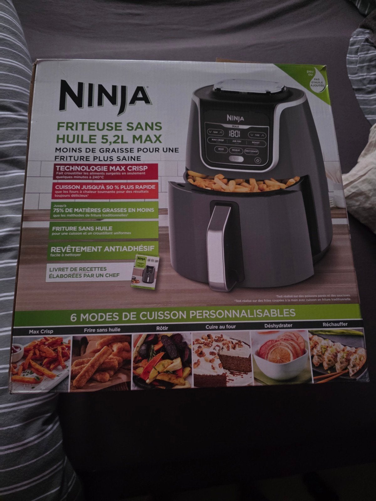 Ninja Heteluchtfriteuse 5.2L - Gezond Frituren, 4 liter of meer, Ophalen of Verzenden, Nieuw, Uitneembare binnenpan