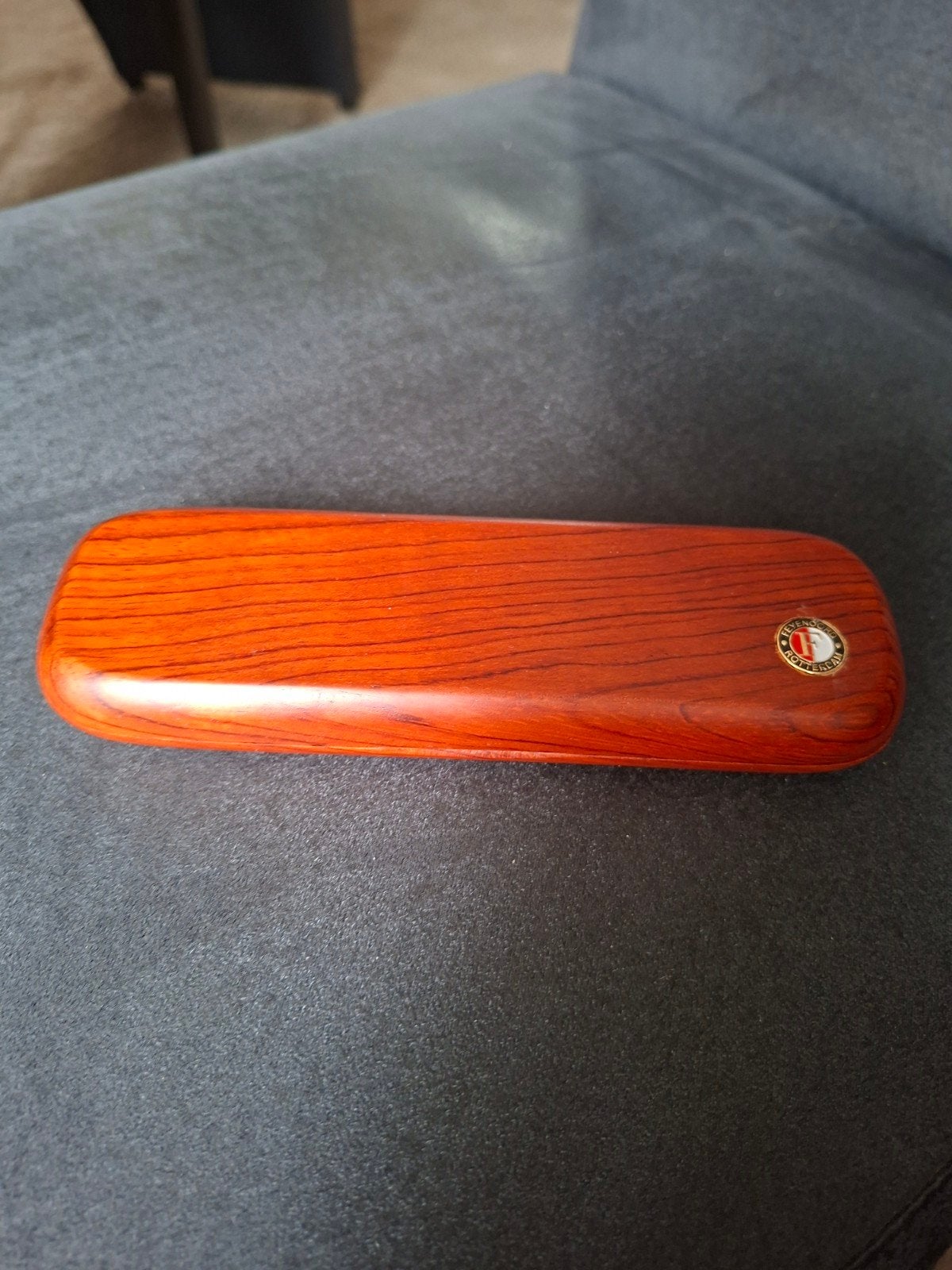 Feijenoord pen (hout) met gravure in houten etui met logo, Ophalen of Verzenden