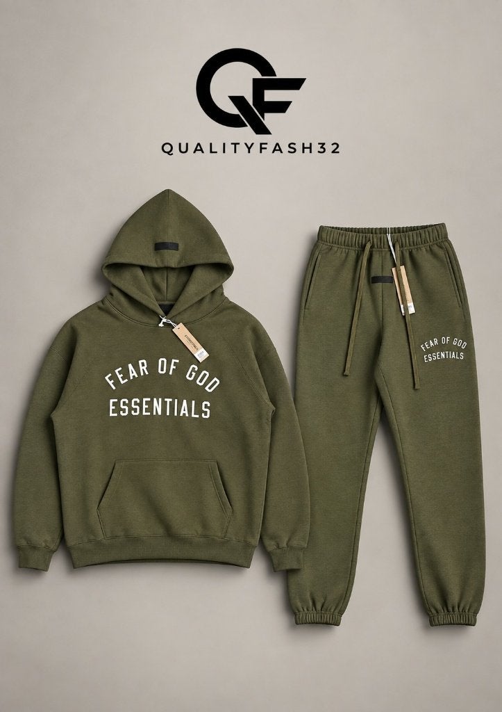 Fear of God Essentials Trainingspak – Groen, Kleding | Heren, Maat 52/54 (L), Essential Fear of God, Nieuw, Ophalen of Verzenden