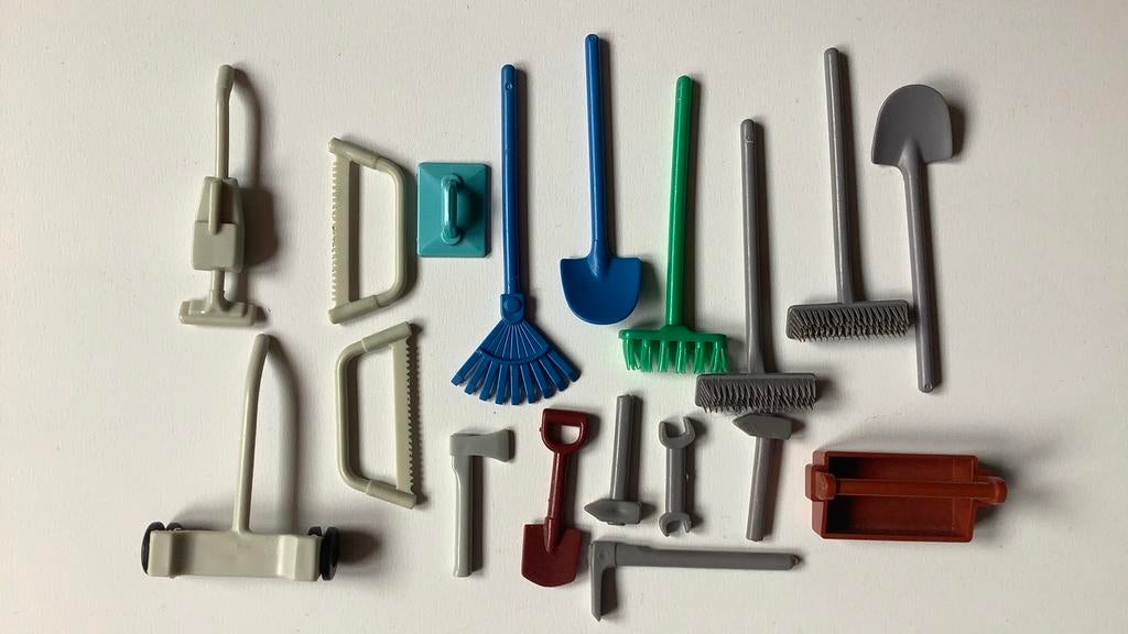 Playmobil gereedschap vintage schep bezem zaag hamer sleutel, Ophalen, Gebruikt, Los playmobil