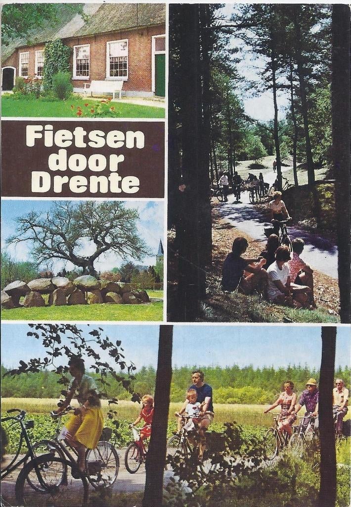 Fietsen door Drenthe Gelopen Ansichtkaart ( 895 ), Ophalen of Verzenden, 1980 tot heden, Gelopen, Drenthe