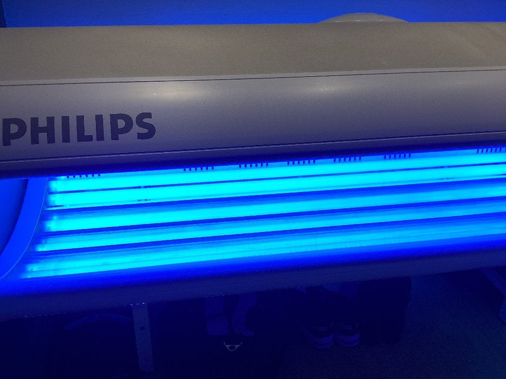 Zonnebank Philips, Ophalen, Gebruikt, Zonnebank dubbelzijdig, 15 lampen of meer