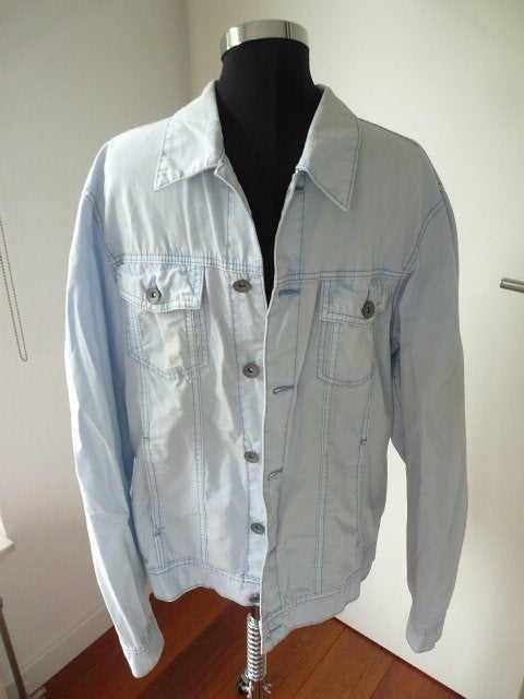 Lichtblauw  jasje model spijkerjasje vn Angelo Litrico mt xl, Blauw, Angelo Litrico, Maat 56/58 (XL), Ophalen of Verzenden