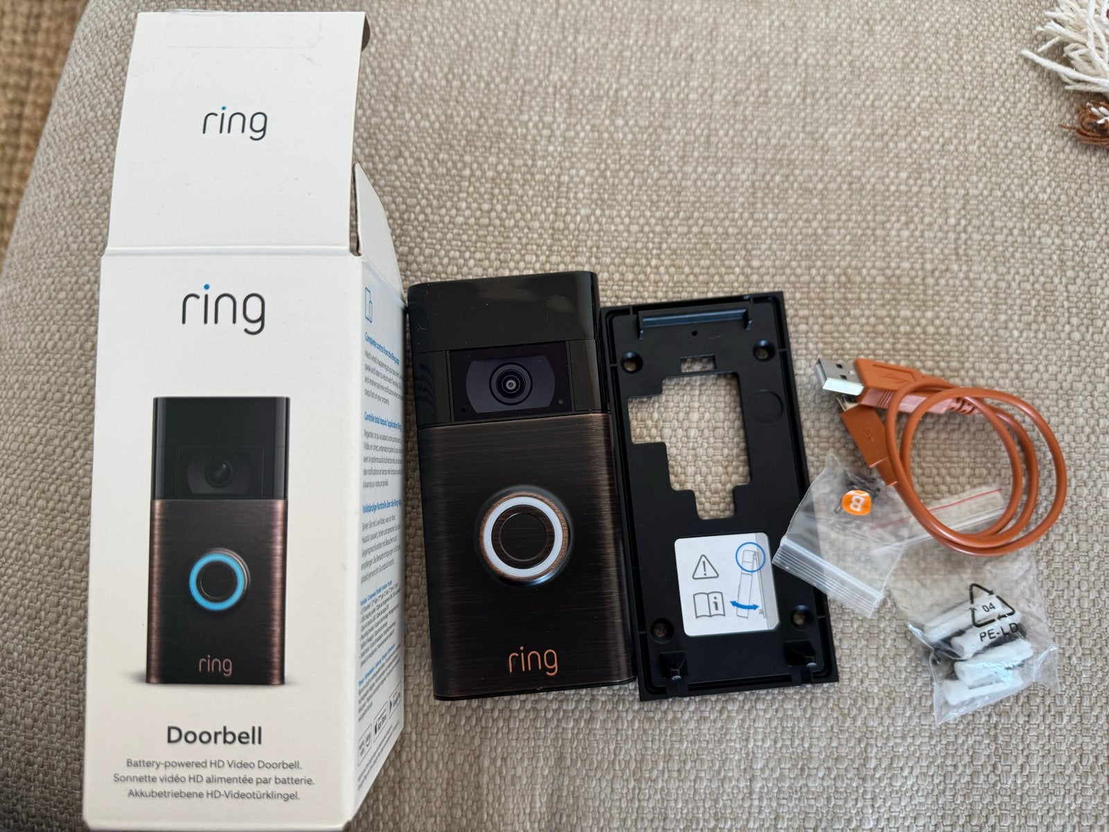 Ring Video Doorbell Bedraad - Brons (Nieuwstaat), Ophalen, Nieuw, Bedraad