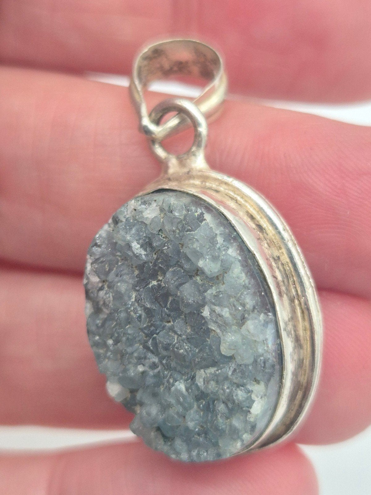 Zilveren Hanger met Blauwe Steen, Gebruikt, Met edelsteen, Zilver, Verzenden