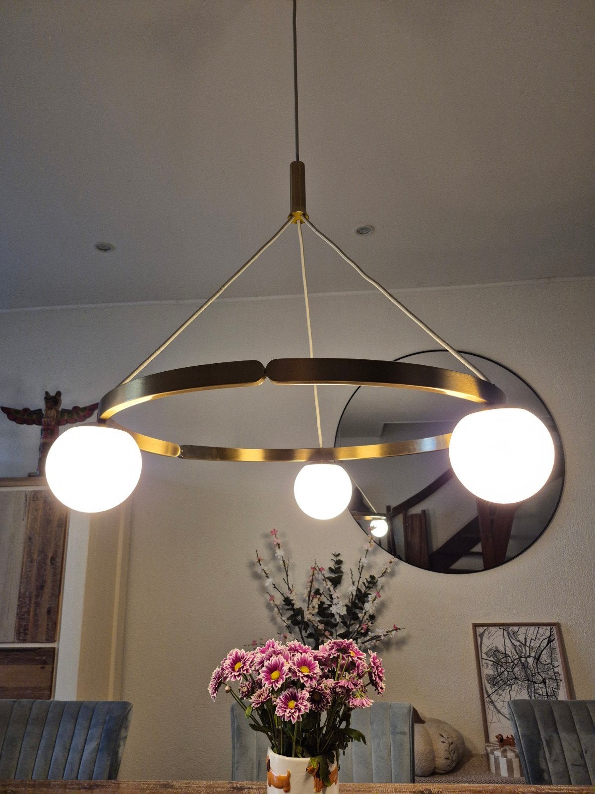 Hanglamp Akterspring Ikea ZGAN!
Hanglamp, opaalwit glas/verm, Ophalen, Glas