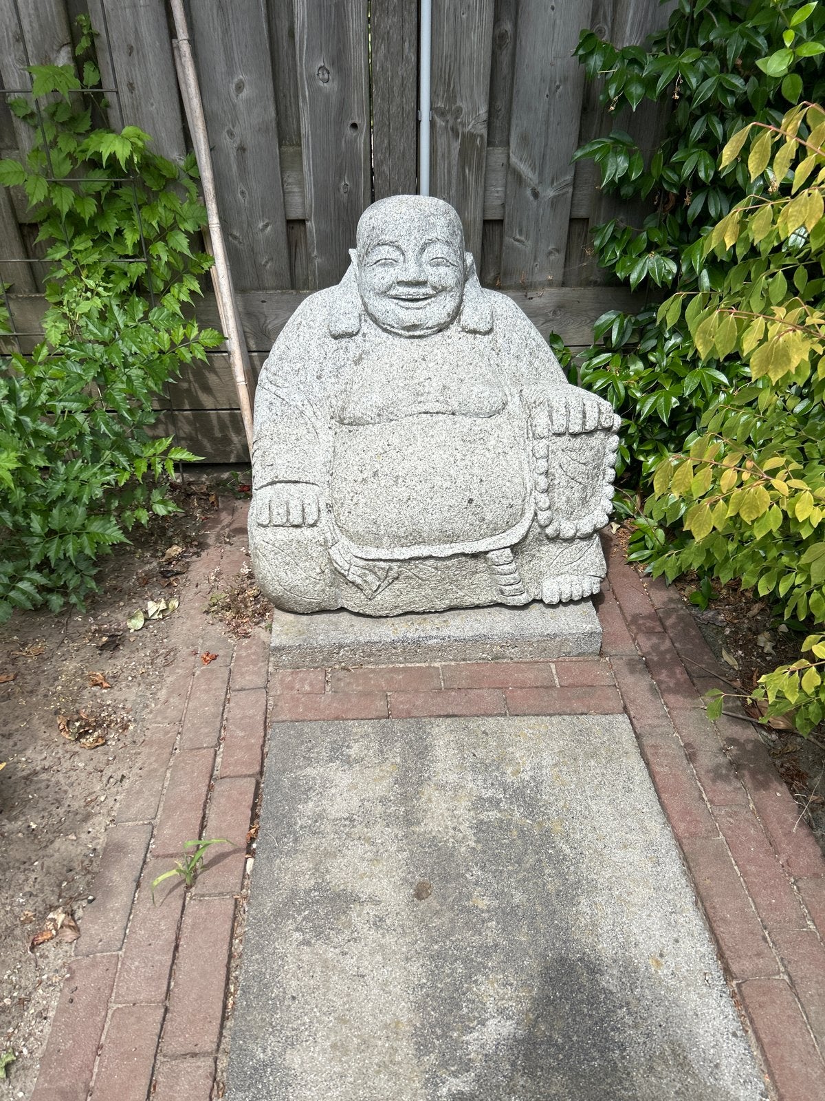 Grote stenen Boeddha tuinbeeld - 200 kg, Tuin en Terras, Ophalen, Gebruikt, Steen, Boeddhabeeld