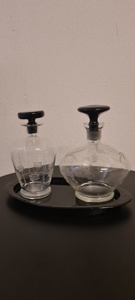 Vintage glazen karaffen, Ophalen