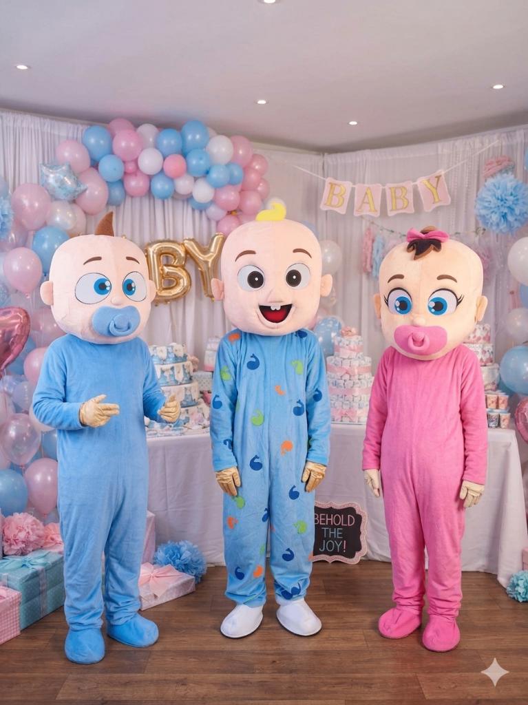 Gender Reveal Baby Mascottes & Baby Kuifje, Ophalen of Verzenden, Zo goed als nieuw, Geboorte of Huwelijk