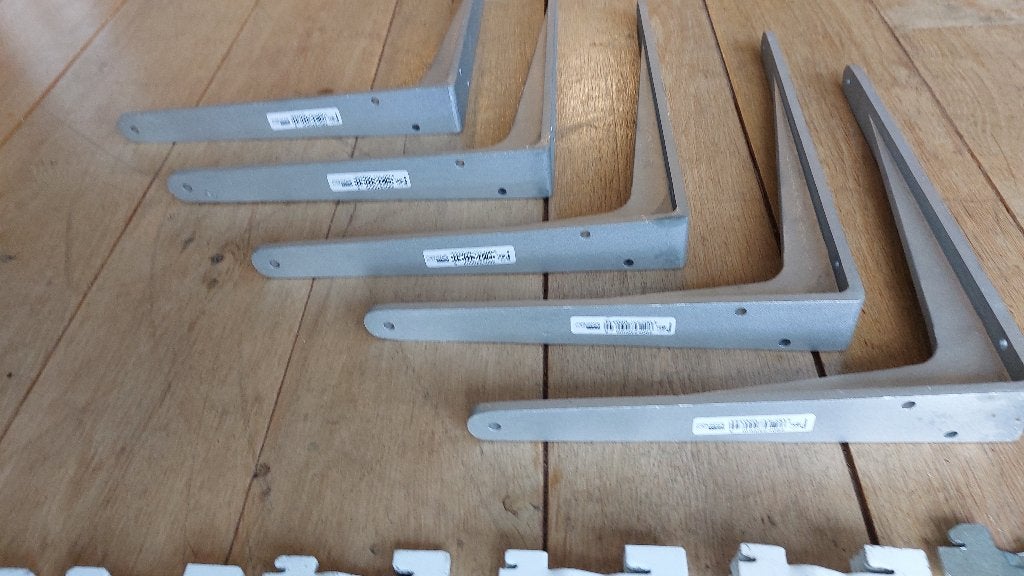 5 stuks Plankdrager Heavy Duty 290x240 Alu-240kg–Zilvergrijs, Ophalen, Zo goed als nieuw
