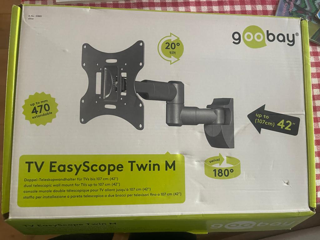 Goobay TV EasyScope Twin M tv Muurbeugel (Nieuw), Ophalen of Verzenden, Nieuw