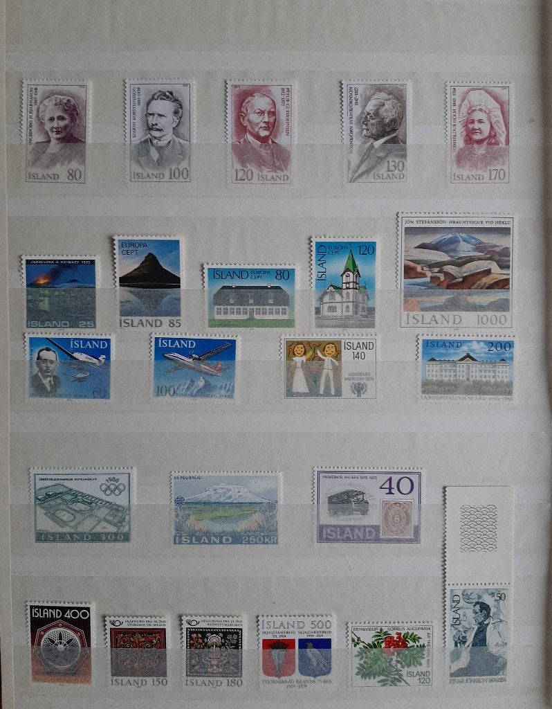 1 Kaart Postzegels IJsland Nr. 2 Postfris, Ophalen, IJsland, Gestempeld