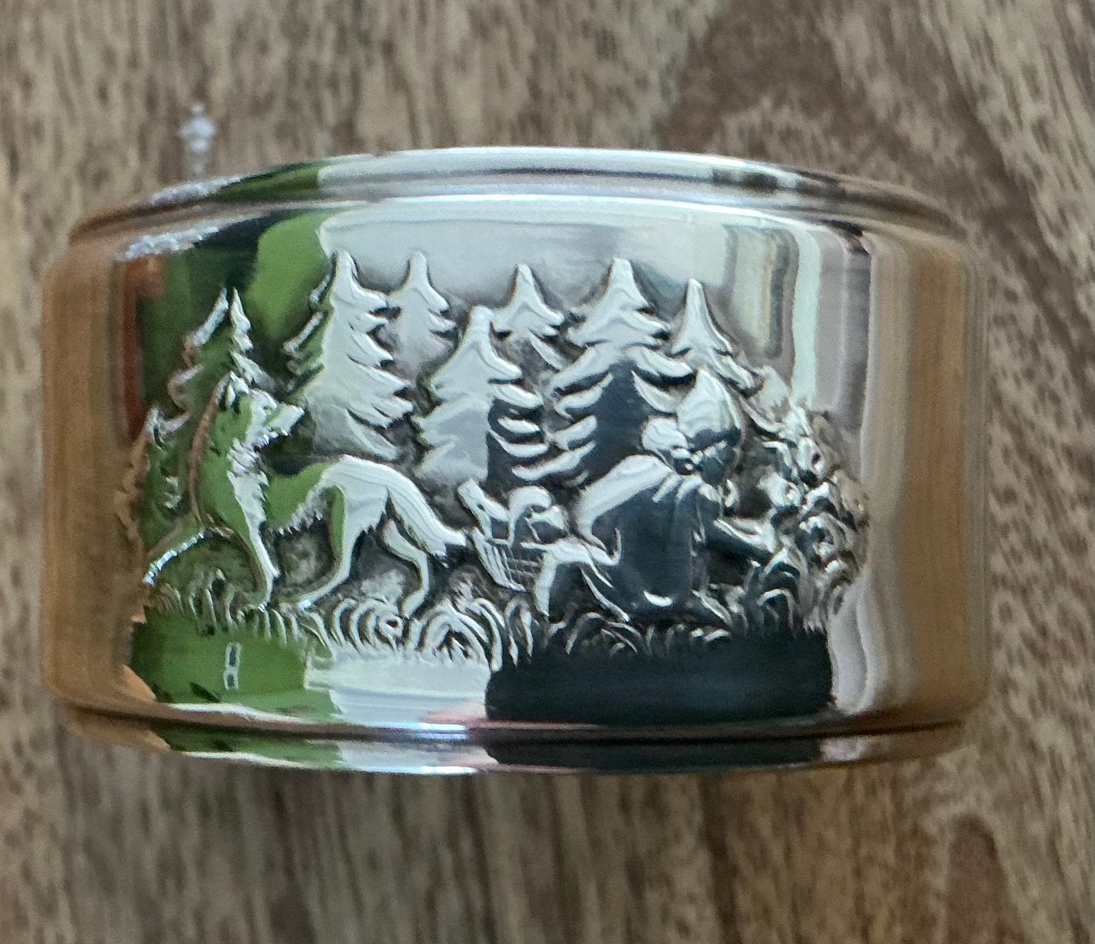 Zilveren servetring (roodkapje en de boze wolf ) Tanja' 1951, Antiek en Kunst, Ophalen of Verzenden, Zilver