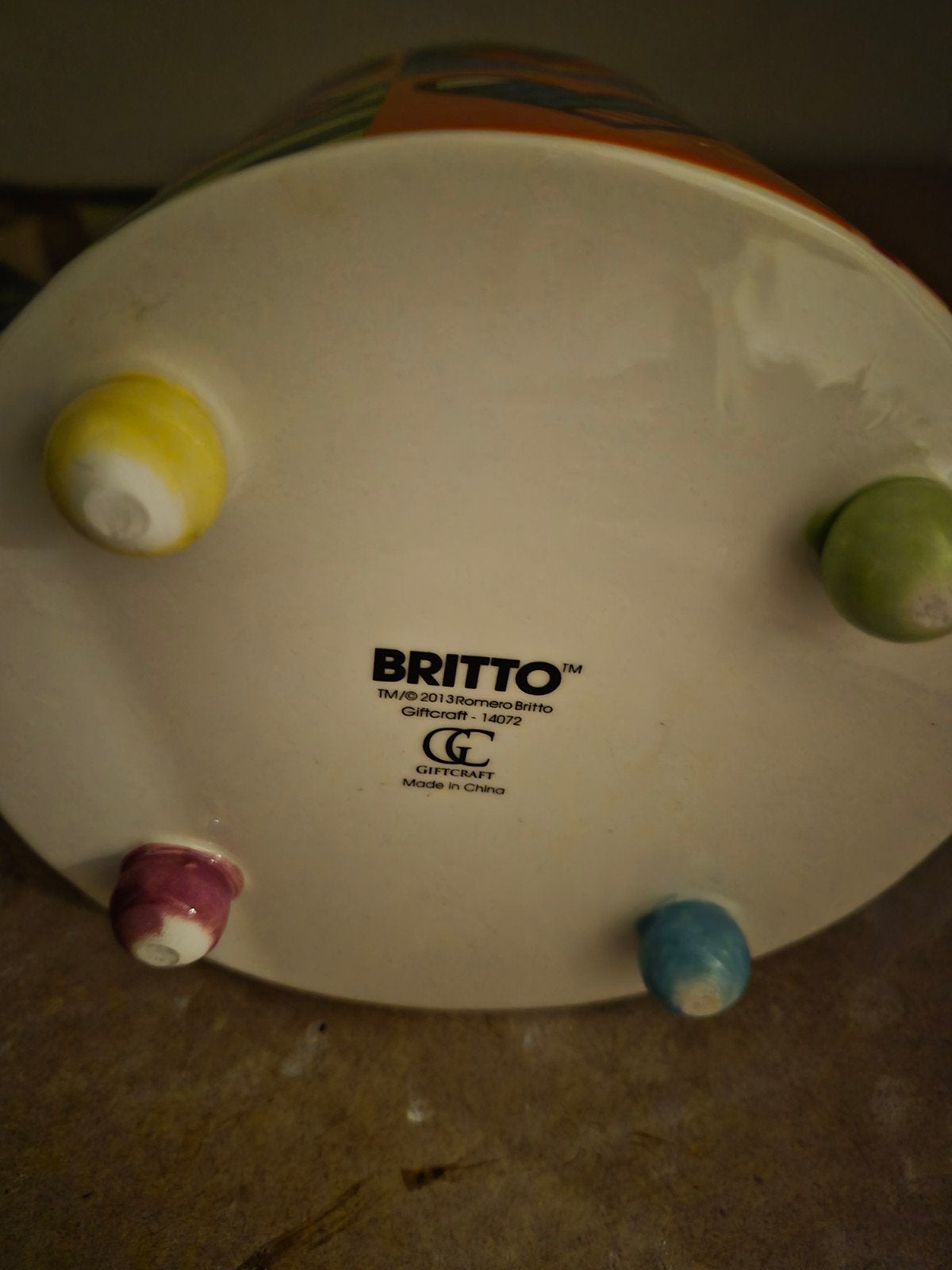 Romero Britto Theepot - Kleurrijk Hartjes Design, Theepot/fluitketel, Ophalen of Verzenden, Zo goed als nieuw, Steen/keramiek