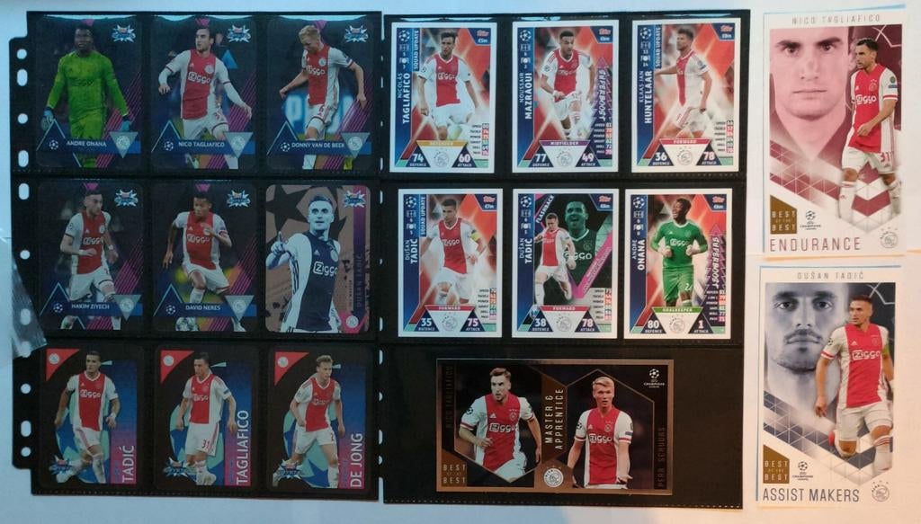 Ajax Topps ( Crystal & XXL ) cards Champions League..de.Jong, Ophalen of Verzenden, Zo goed als nieuw, Ajax, Poster, Plaatje of Sticker