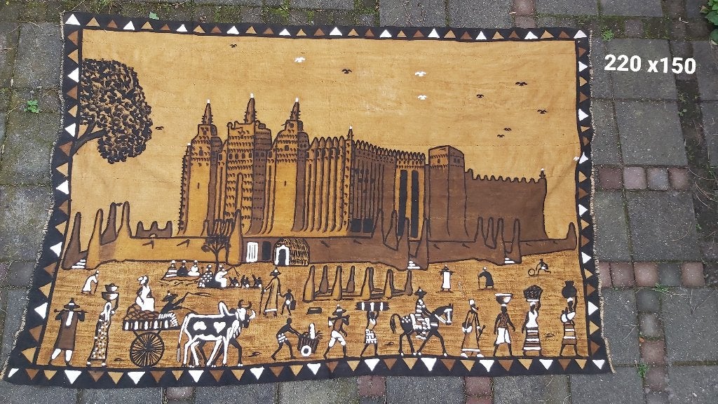 Origineel traditioneel Afrikaans wandkleed, Ophalen of Verzenden