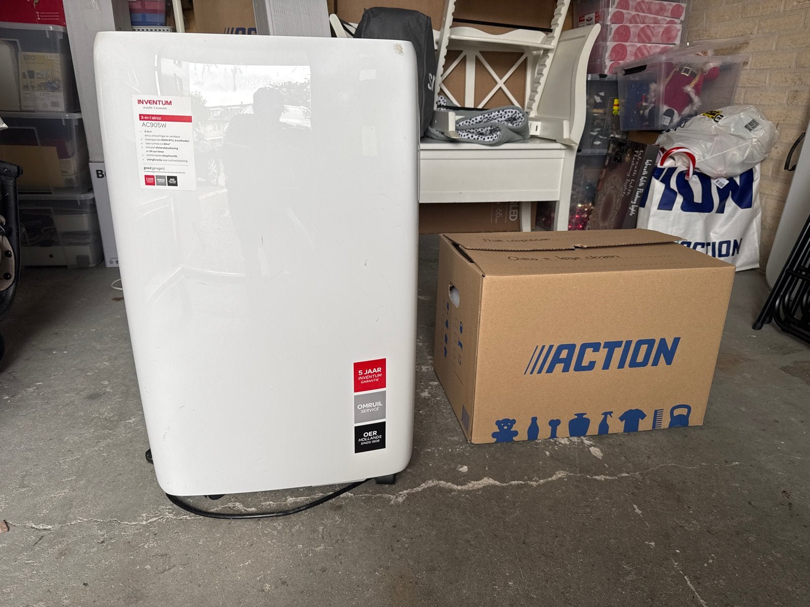 Inventum Mobiele Airco AC905W/01 - Koelen en Ontvochtigen, Minder dan 60 m³, 3 snelheden of meer, Ophalen of Verzenden, Zo goed als nieuw