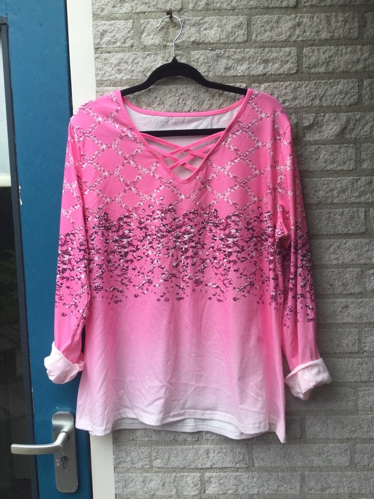Leuk Roze SHIRT, NIEUW, mt 40-48, Maat 42/44 (L), Nieuw, Ophalen of Verzenden, Lange mouw