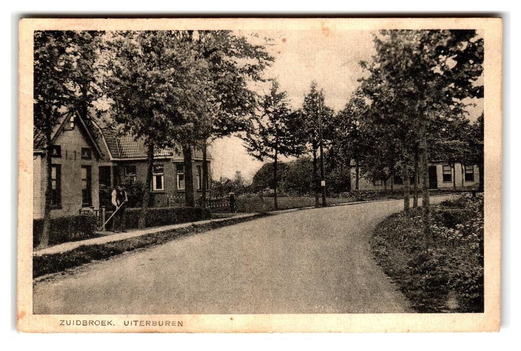 Zuidbroek, Uiterburen, Verzenden, 1920 tot 1940, Gelopen, Groningen