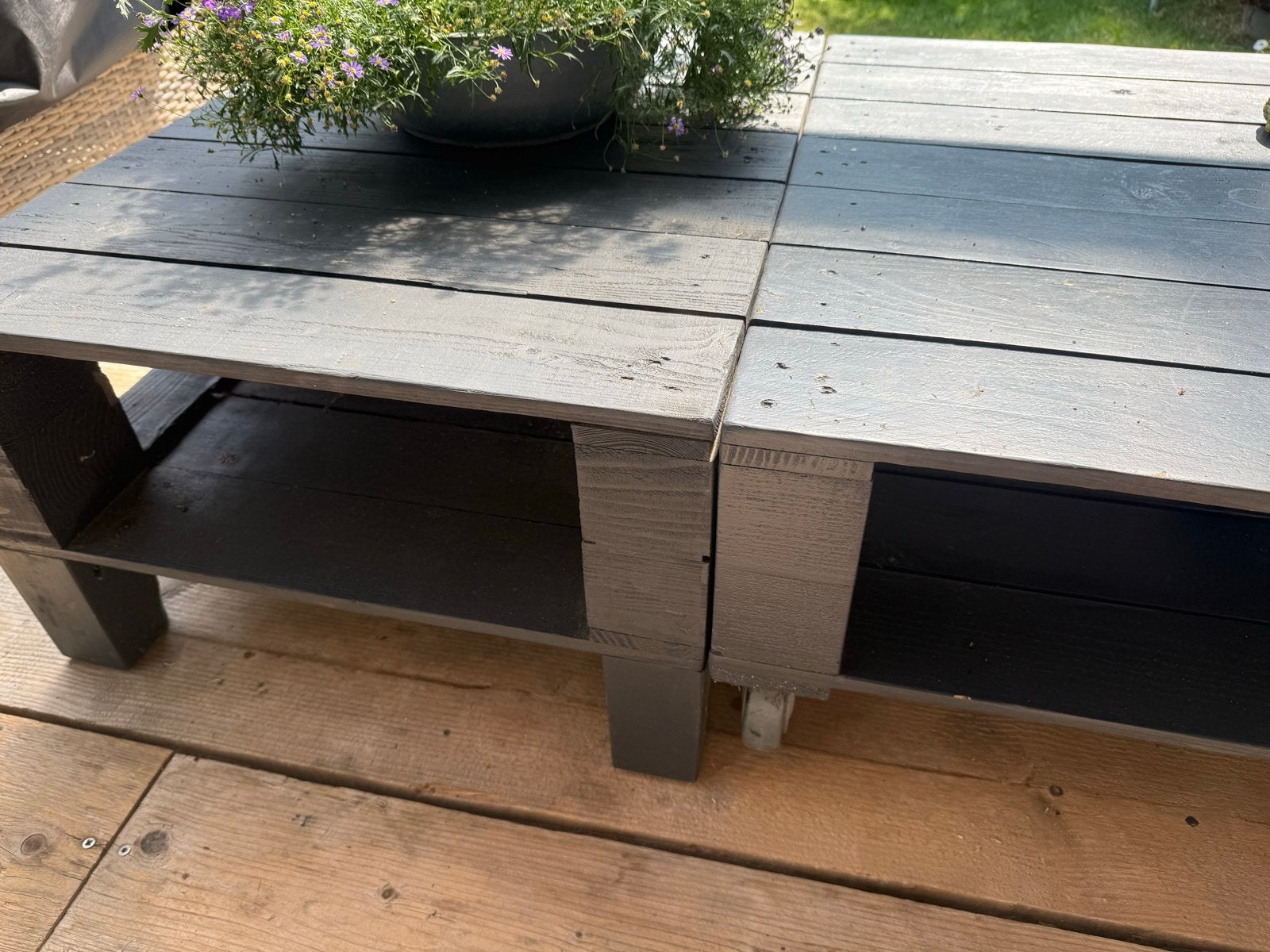 2 salontafels van pallets, Ophalen, Gebruikt, Overige houtsoorten