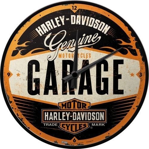 Harley Davidson Garage reclame wandklok klok deco wanddeco, Ophalen of Verzenden, Nieuw, Auto's