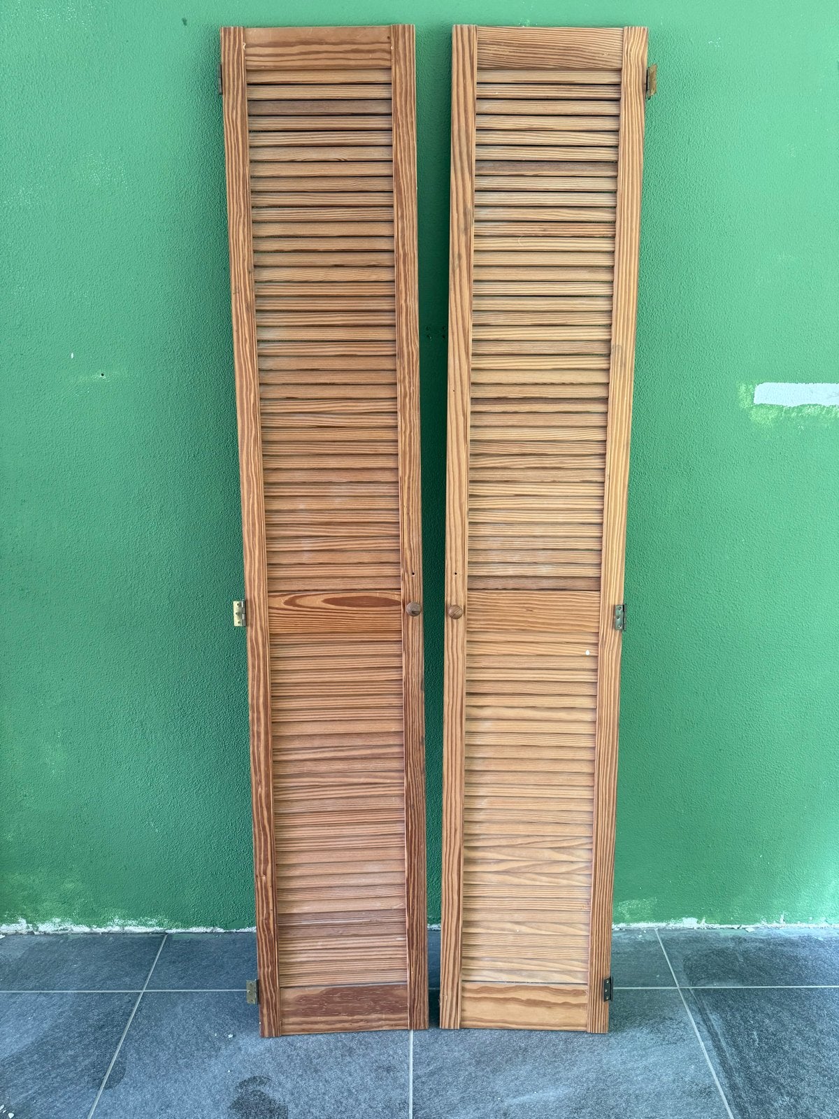 Houten jaloeziedeuren, Ophalen, Gebruikt, 80 tot 100 cm, Binnendeur
