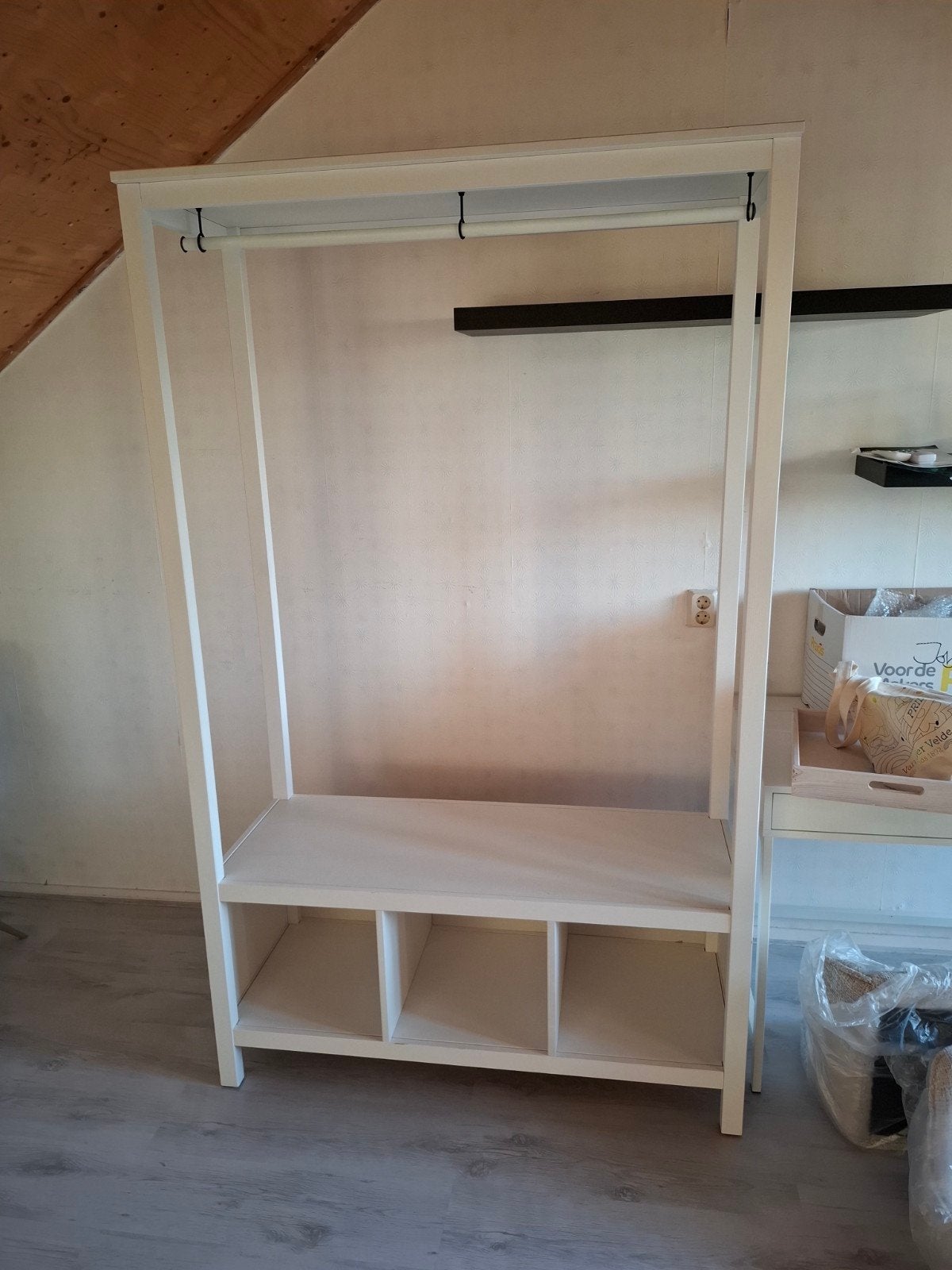 Kledingrek met opbergvakken - Wit, Huis en Inrichting, Ophalen of Verzenden