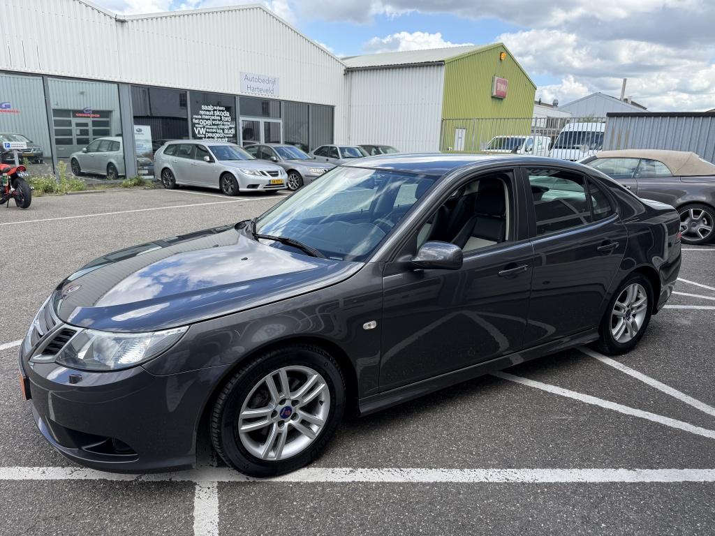 Saab 9-3 Sport Sedan 1.8t Vector (bj 2010), Gebruikt, Beige, 4 cilinders, Leder en Stof
