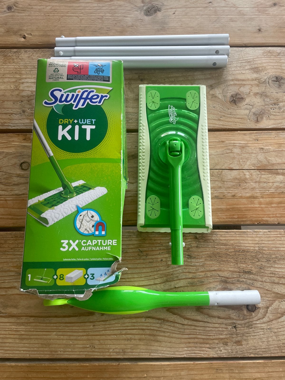 Swiffer Dry+Wet Kit - Schoonmaakset nieuw (zonder doekjes), Ophalen of Verzenden, Mop of Dweil