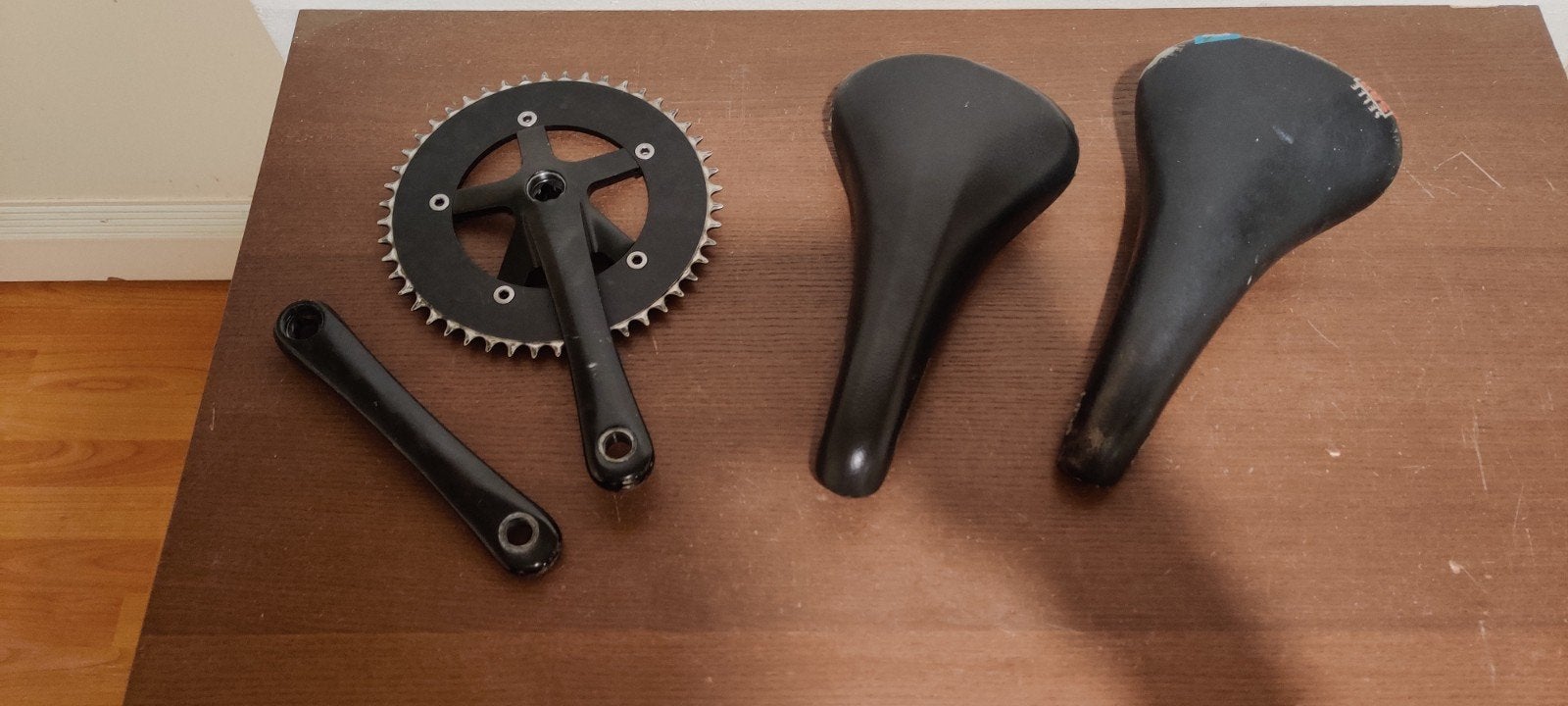 fixie singlespeed crankset 2x San Marco zadel zie fotos, Ophalen of Verzenden, Racefiets, Zadel