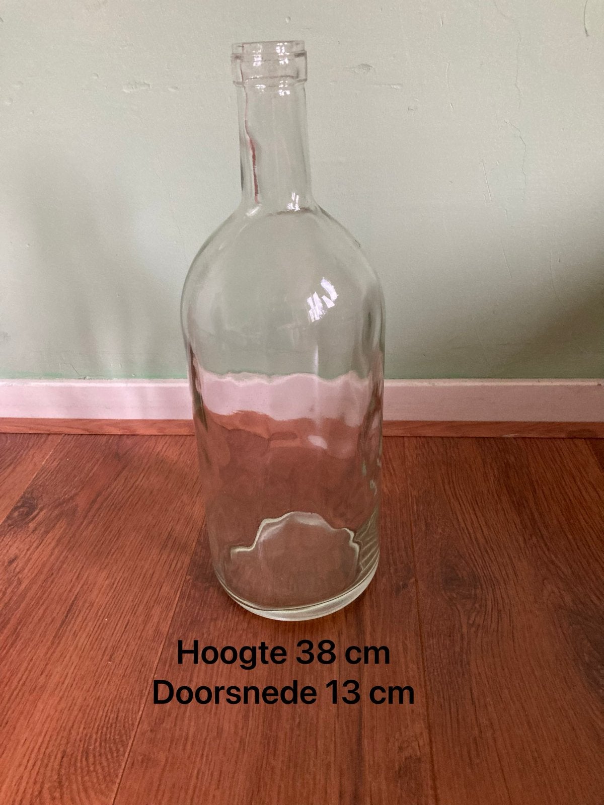 Grote Glazen Fles - 38 cm Hoog, Ophalen