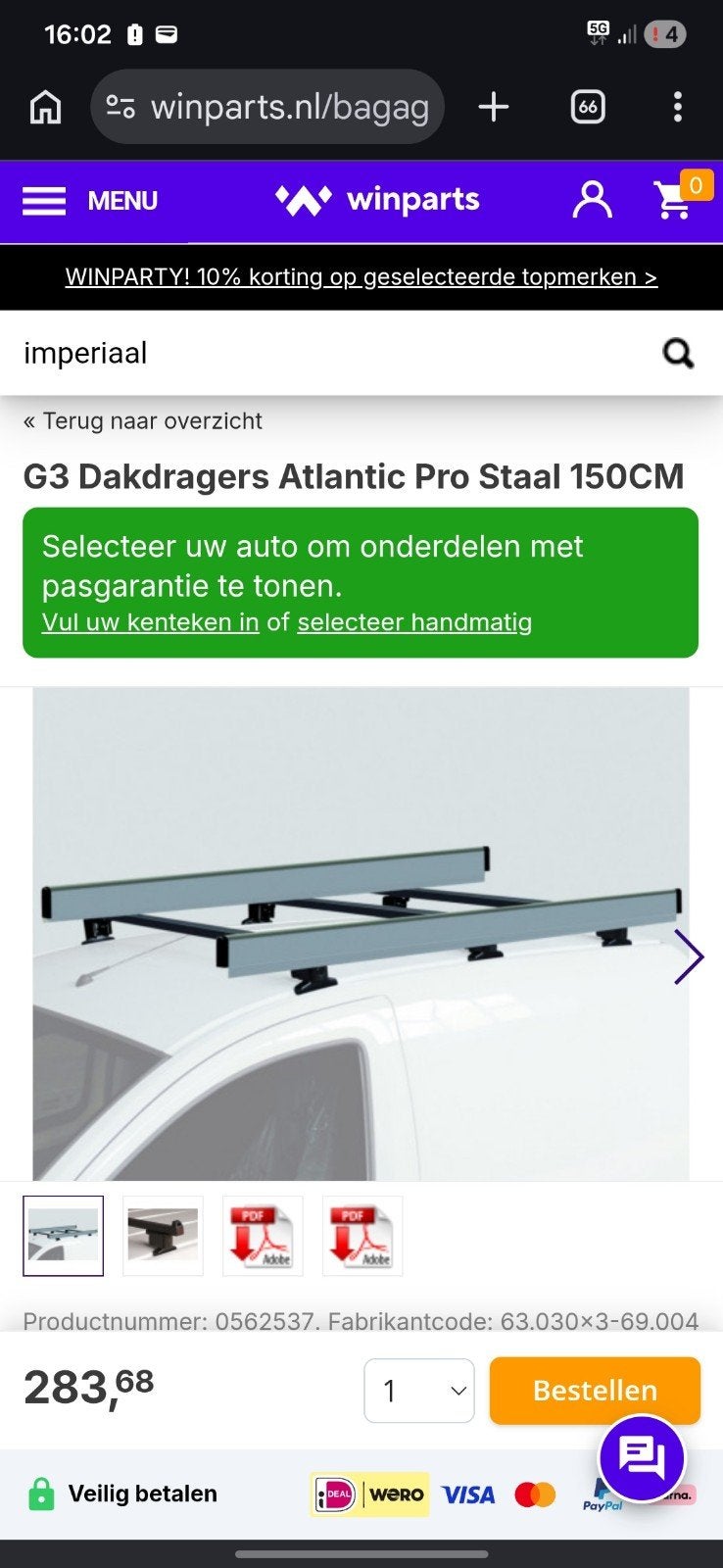 Auto imperiaal - nieuw in doos, Auto diversen, Ophalen, Nieuw