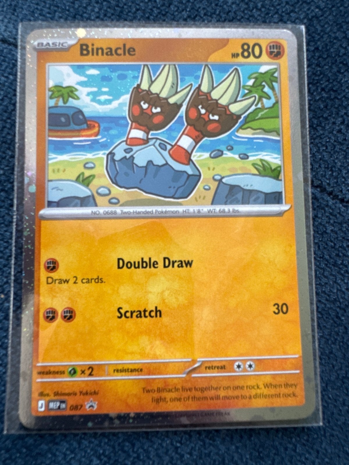 Pokémon Kaart Binacle HP80 promo, Ophalen of Verzenden, Zo goed als nieuw, Losse kaart