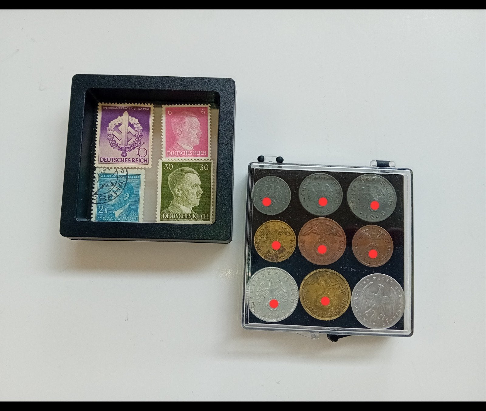 Muntenset WW2 Reichspfennig Zink Brons Messing Aluminium, Ophalen of Verzenden, Luchtmacht, Duitsland, Overige typen