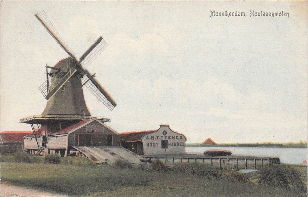 702-232-013 Monnikendam Houtzaagmolen, Verzenden, Voor 1920, Noord-Holland