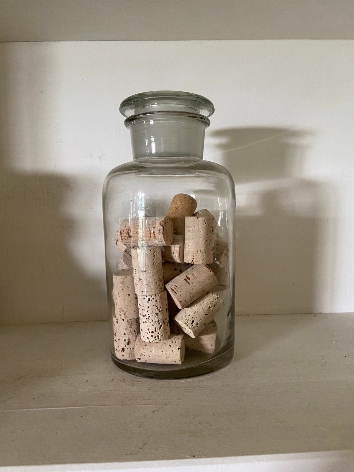 Brocante* stopfles met kurken, Huis en Inrichting, Ophalen, Gebruikt, Glas