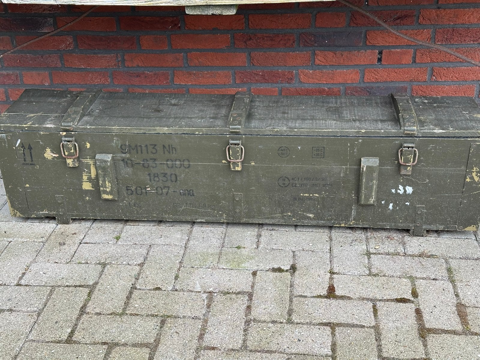 Leger wapenkist - 128 x 37 x 33.5 cm, Ophalen of Verzenden, Landmacht, Overige gebieden, Kist of Geocache
