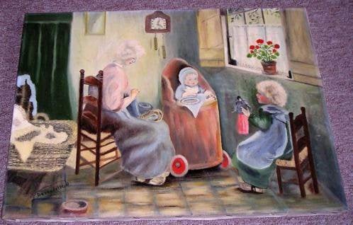 Schilderij  (Moederschap), Antiek en Kunst, Ophalen