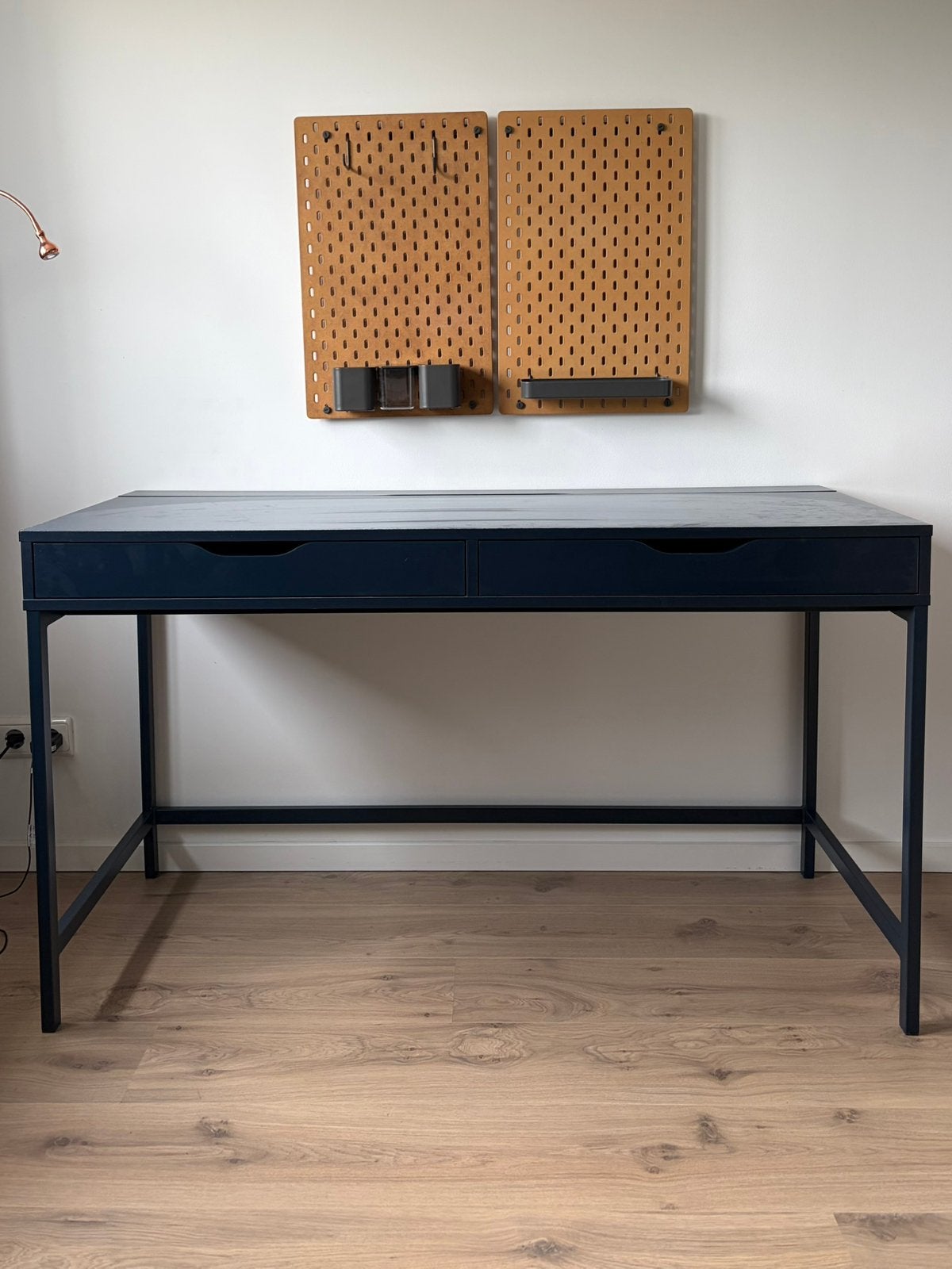 Ikea bureau ALEX blauw, Ophalen, Gebruikt, 132 cm, Kabelgoot