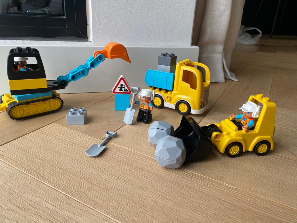 LEGO Duplo Bouwplaats Set met Voertuigen en Figuren, Ophalen of Verzenden, Zo goed als nieuw, Overige merken