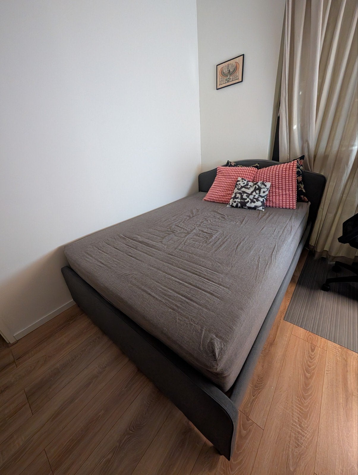 Ikea HAUGA bedframe met HÖVÅG matras en topper, Ophalen, Tweepersoons, 140 cm, 200 cm