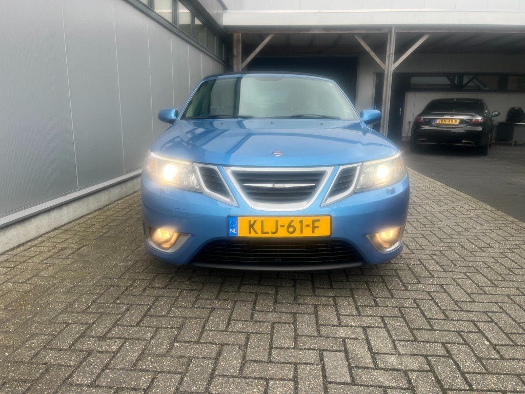 Saab 9-3 Aero 2.8 Turbo  V 6 Electric blauw incl BTW, Auto's, Saab, Gebruikt, Huisgarantie, 1715 kg, Leder