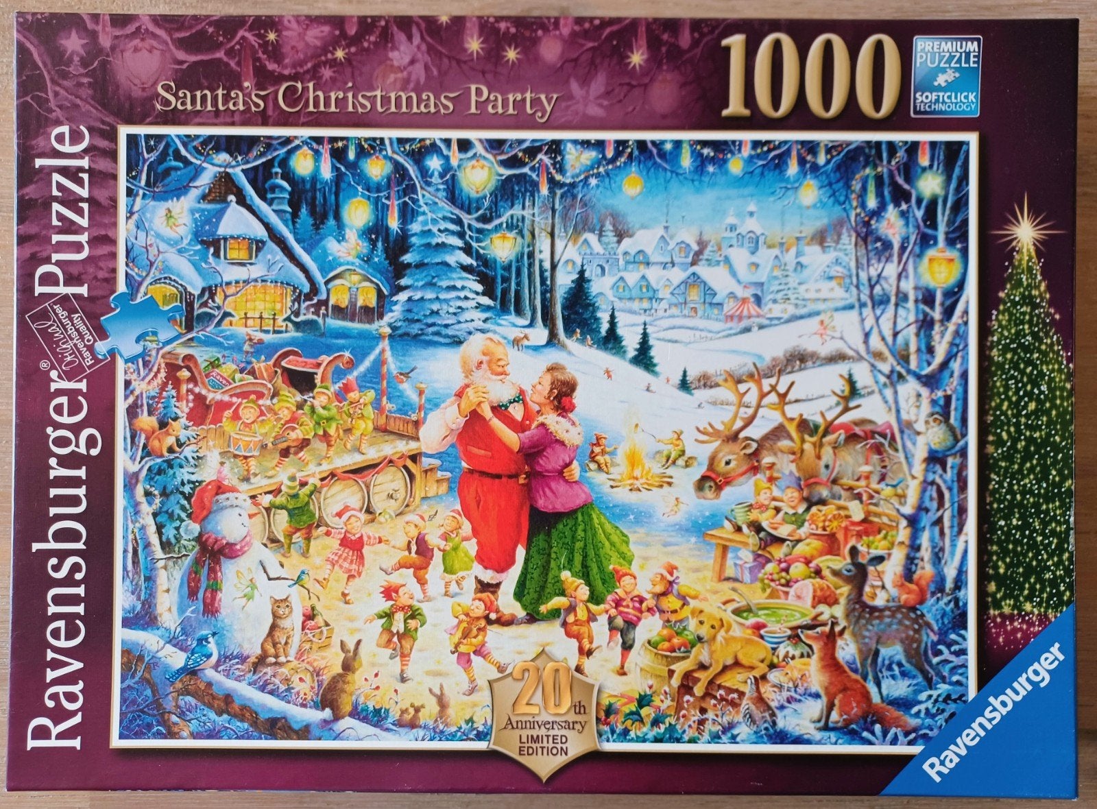 Ravensburger puzzel - Santa's Christmas Party - 1000 stukjes, Ophalen of Verzenden, 500 t/m 1500 stukjes, Zo goed als nieuw, Legpuzzel