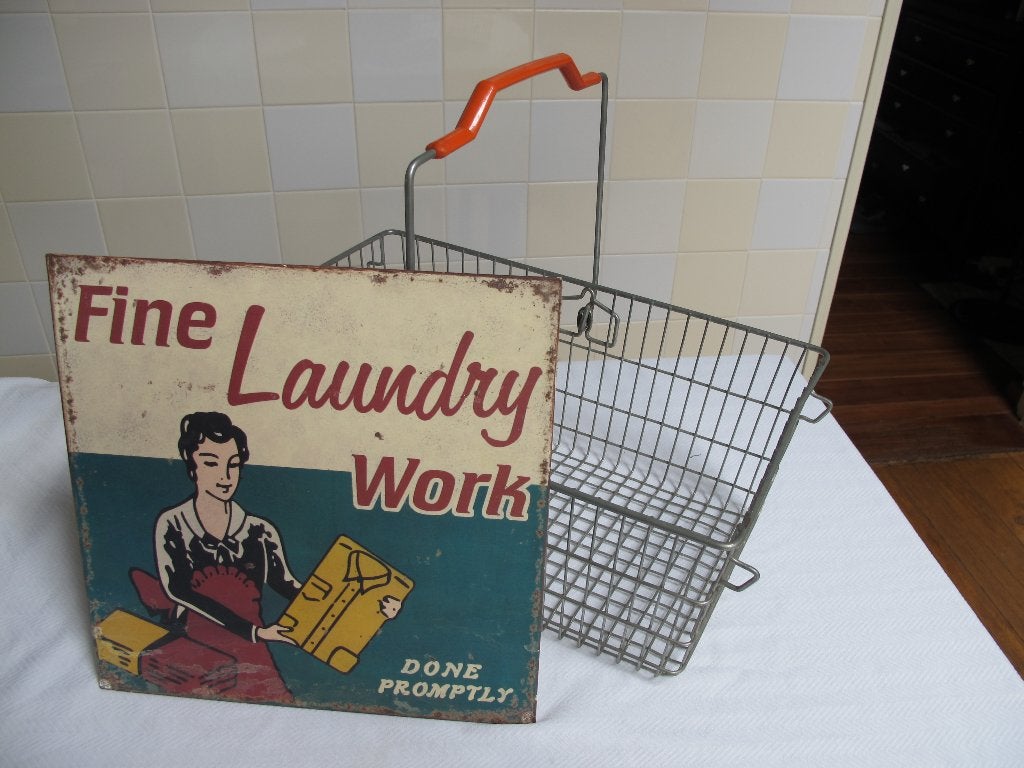 winkelmandje vintage reclameplaat, Ophalen, Minder dan 50 cm, Minder dan 100 cm, 25 tot 50 cm