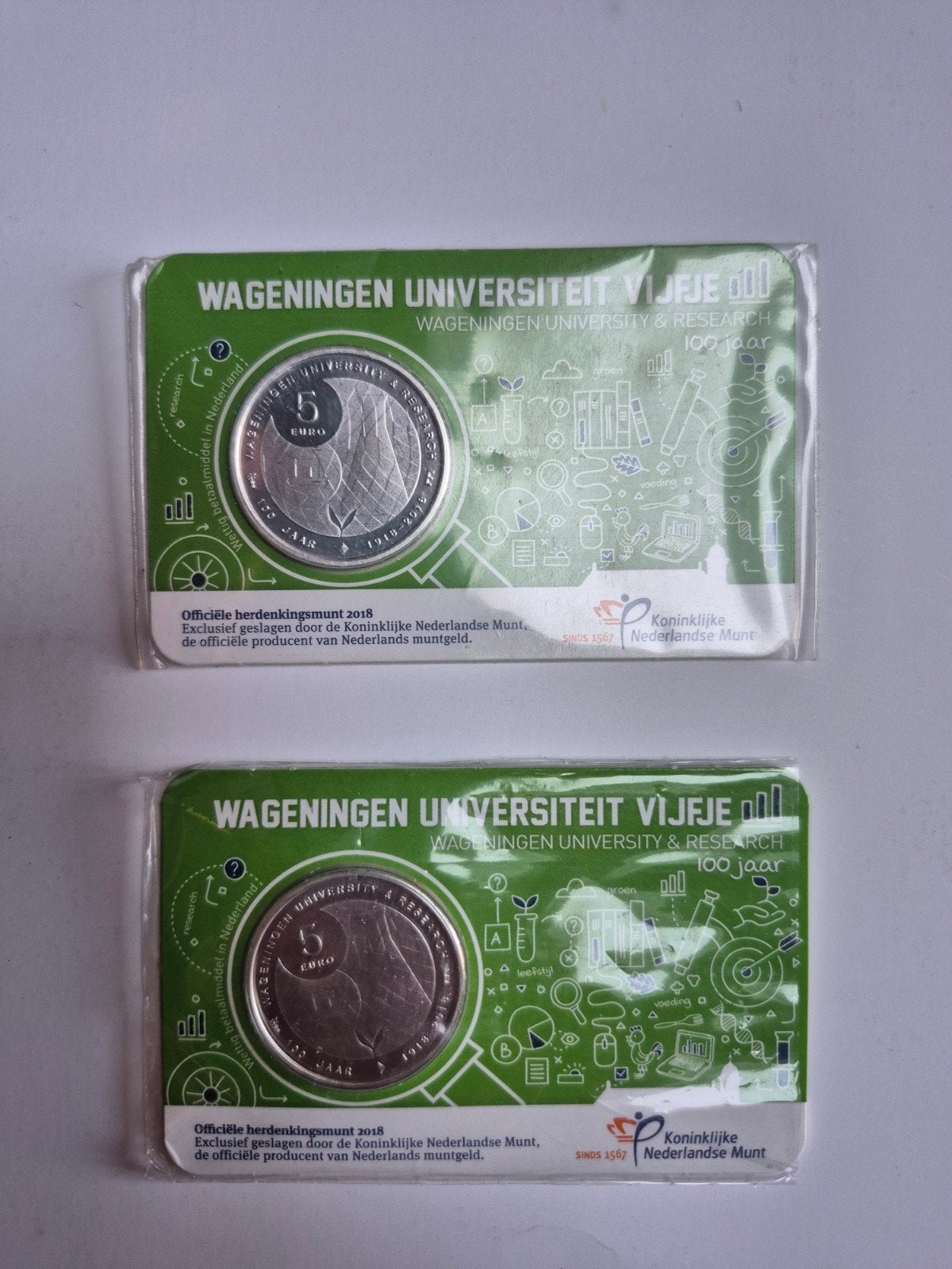 Wageningen Universiteit Vijfje 2018 - 100 jaar, Ophalen of Verzenden, Koningin Beatrix, Euro's