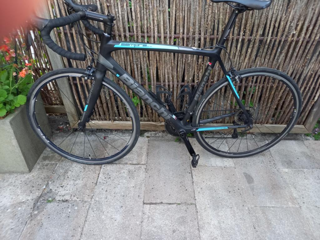 Bianchi Sempre Pro, mat zwart, hoogte 59 cm, Overige merken, Gebruikt, Carbon, 10 tot 15 versnellingen